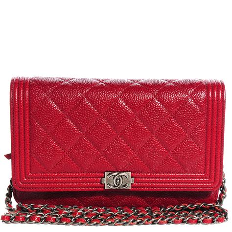 chanel woc red caviar|CHANEL Caviar Quilted Wallet on Chain WOC Red.